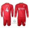 Maglia da Calcio a Maniche Lunghe Liverpool VIRGIL 4 Casa 2021-22 per Bambino